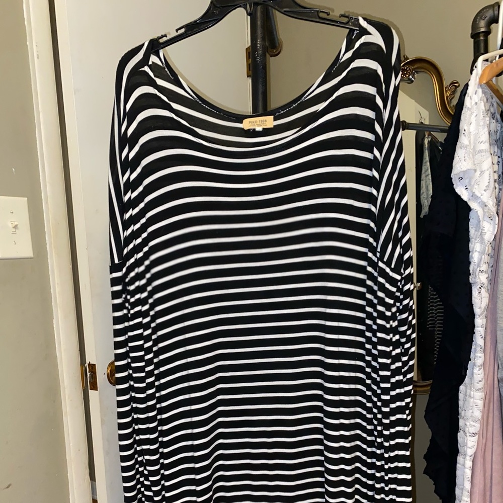 Piko 1988 Long Sleeve Striped Tunic Dress